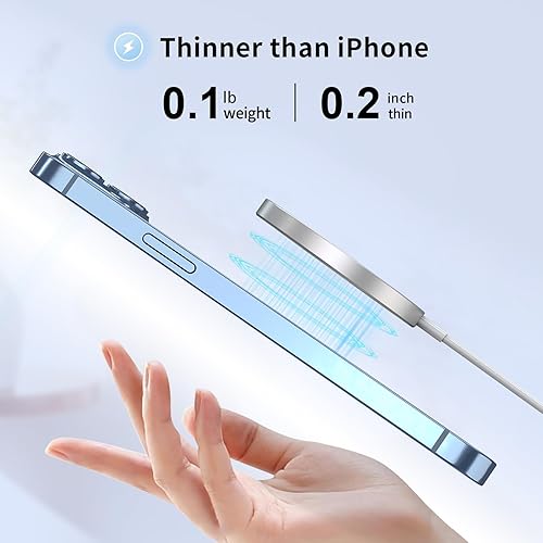 Miniatura 7 de Paquete de 2 cargadores MagSafe, almohadilla de carga inalámbrica magnética de 15 W para iPhone 17 16 15 14 13 12 Air Pro Max Plus miniAirPods 2 3