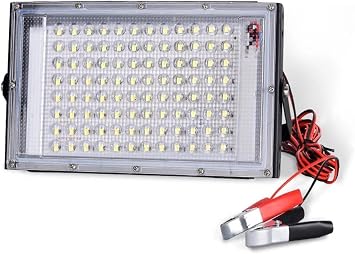 CAARLA Floodlight DC12V L+e+d Flood Light 50W 100W Outdoor Floodlight Spotlight IP66 Wate.rproof Emergency Light Reflector Portable 12 Volt L+e+d LightDC12V-50W
