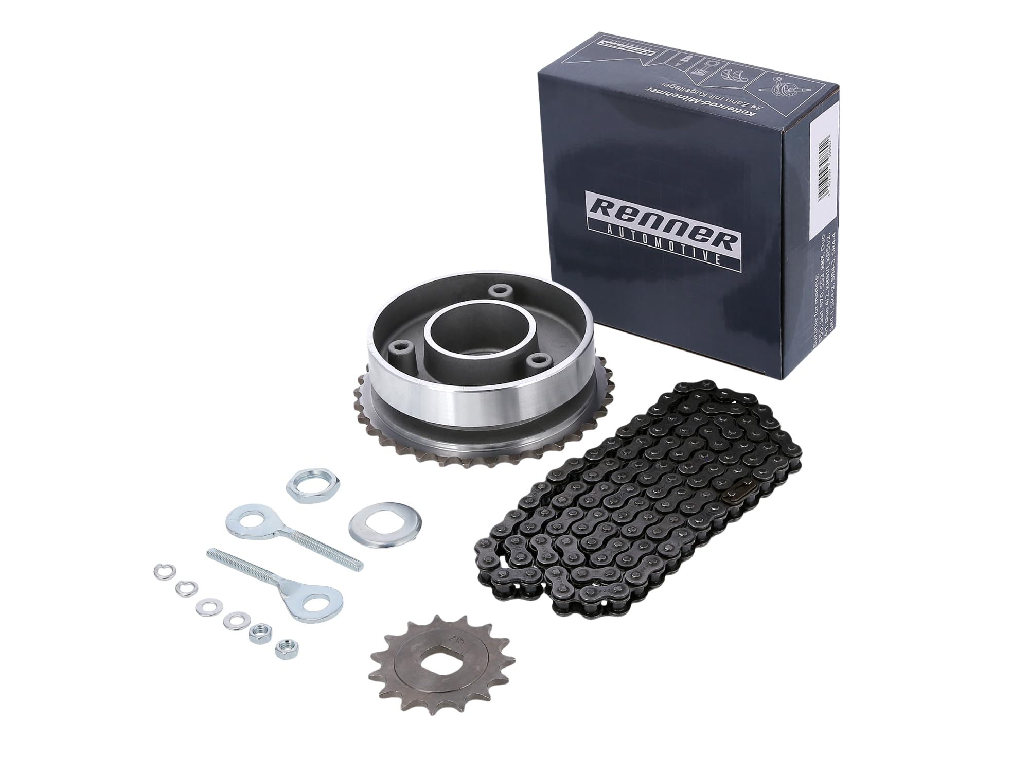 Kleines Kettenradantrieb-Set (Ketten-Set) - für Simson KR51/2 Schwalbe