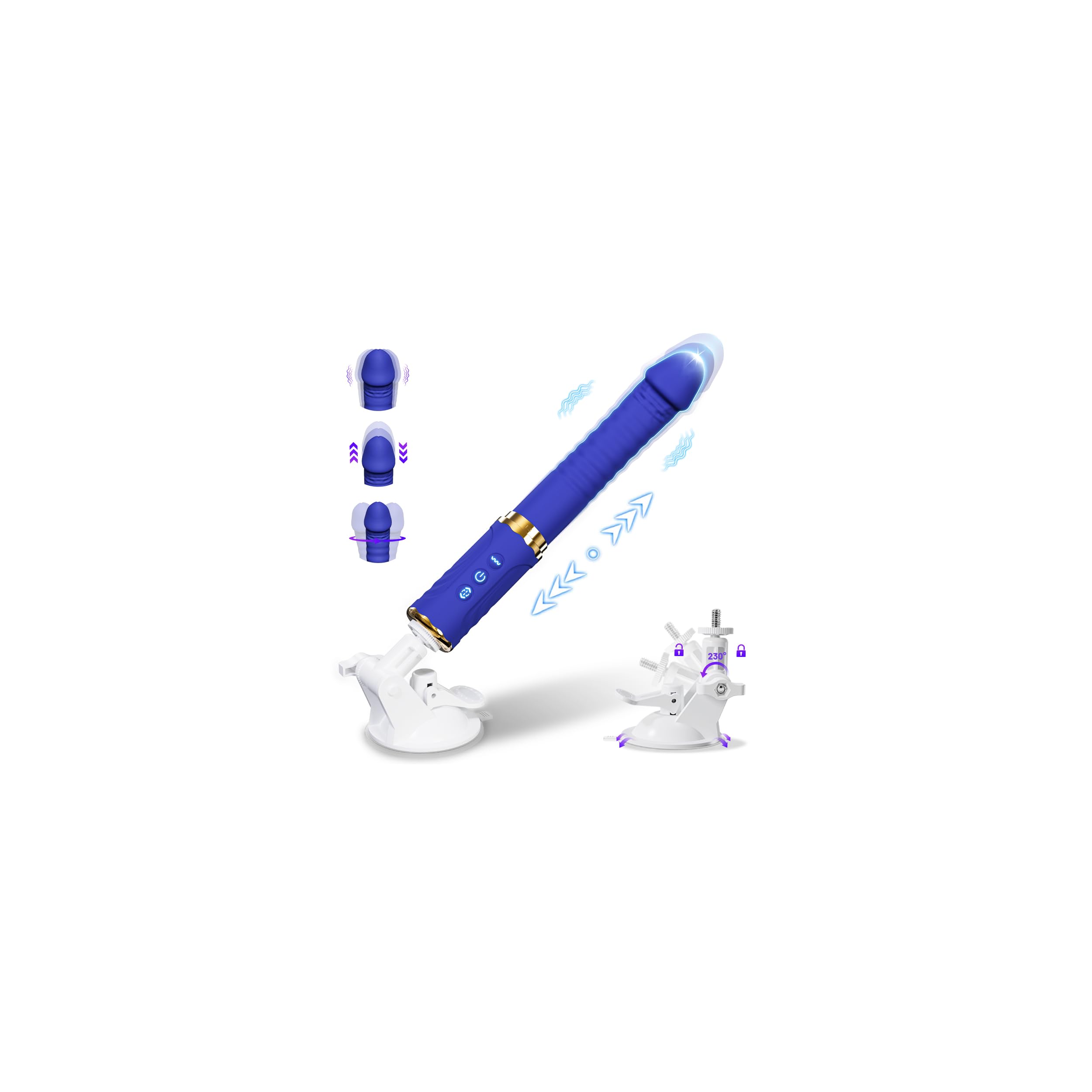 Dildo Vibratoreper Donna Professionale Giocattolo Sessuale a Mani libere Sex Toys 10 Modalità di Spinta e Vibrazione Adatto per la Stimolazione Punto G del Clitoride Anale Ventosa Rimovibile
