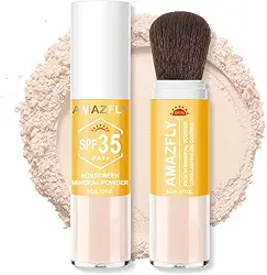 Protetor solar mineral em pó, protetor solar FPS 35 para rosto e couro cabeludo, leve, respirável, controle de óleo, acabamento fosco natural (#01 translúcido)