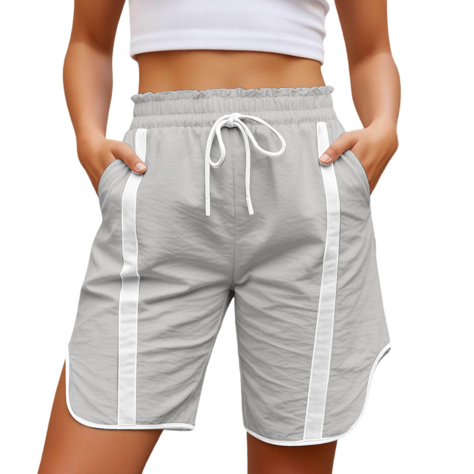 Short court de sport confortable gris vêtement amples sans marque