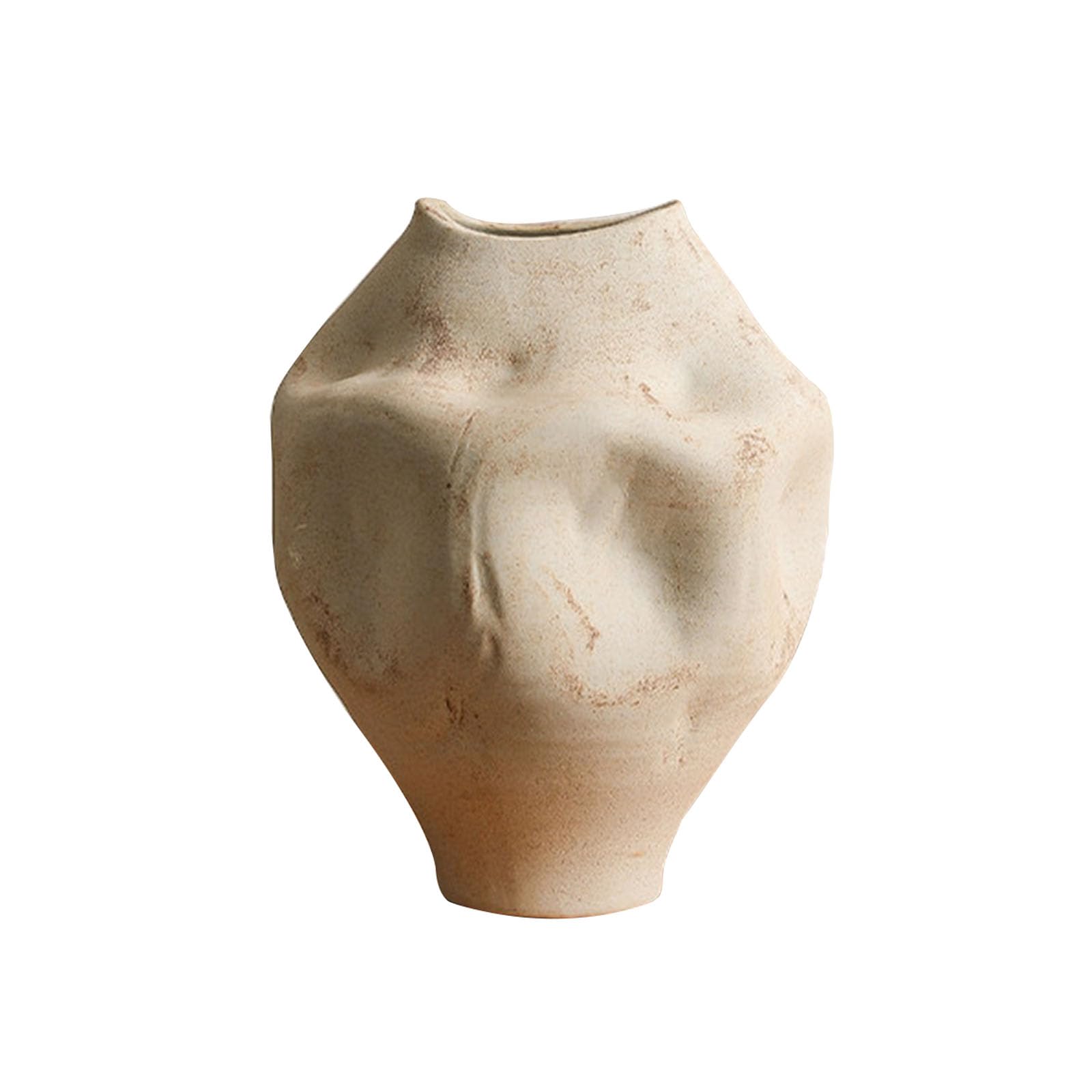 Home Decor Ceramic Vase, Vintage Irregular Vase, Ornament for Kitchen, Dining Table Centerpiece, Living Room, Study, Fireplace, Thickened(Size:24.5 * 24.5 * 25CM,Color:A)