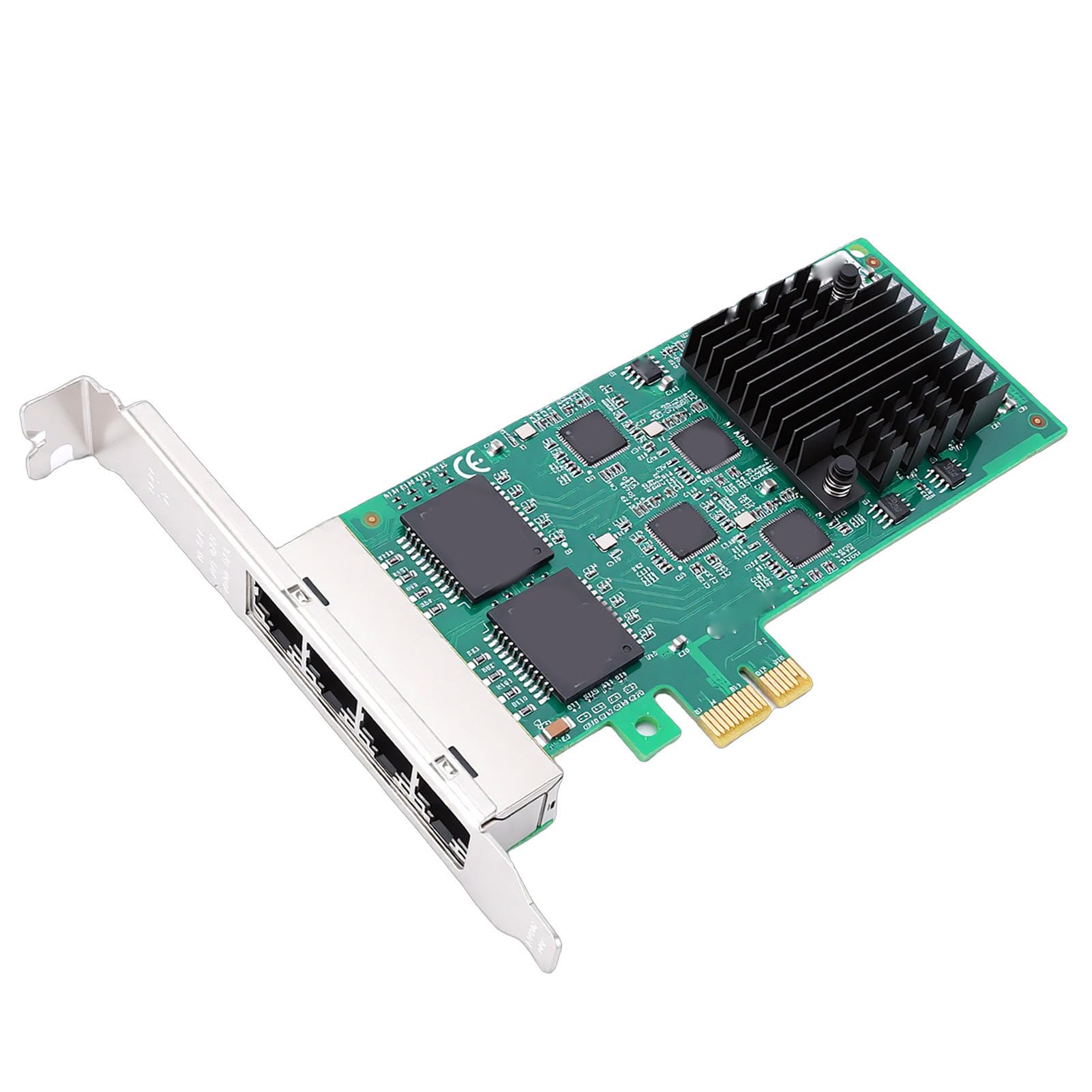 Jectse Scheda di Rete NIC PCI-E 1GbE, RJ45 X 4, Adattatore Ethernet PCI Express 2.1 X1 con Chip 82574, Scheda di Rete -E per desktop.