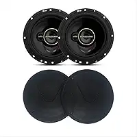 Par Alto Falante Aurum Hurricane (6 Polegadas 120W) + Tela 6 Tipo Pioneer Cor Preta para Carro, Kit TNT Full Som Automotivo