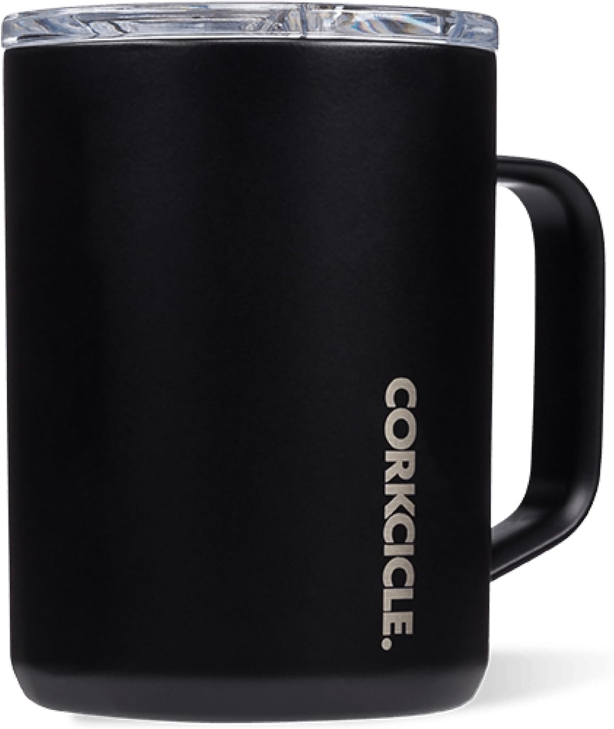 Corkcicle Pure Taste Mug - Stainless Steel Insulated Coffee Cup With Lid - Non-Slip Silicone Base - Ceramic Interior Coating - Durable Travel Mug - Dishwasher Safe - 16 oz - Latte/Oat Milk