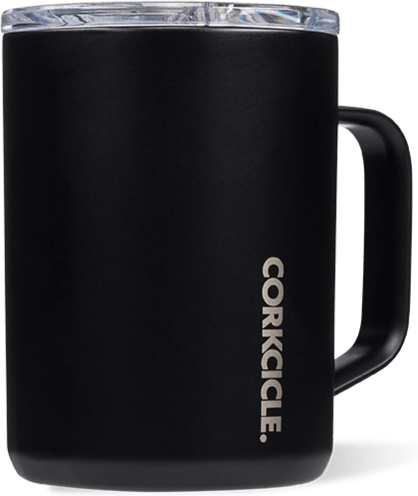 Classic Coffee Mug - Triple Insulated Stainless Steel for Travel - Shatter-Proof Lid - Easy Grip - Keeps Drink Hot Over 3 Hours - Holiday Mug Gift - Great for Gifting Warmth - 16 oz - Black