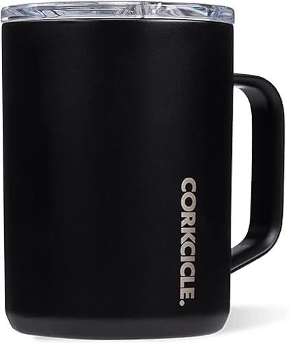 Taza de café clásica Corkcicle - Acero inoxidable con triple aislamiento para viajes - Tapa a prueba de roturas - Fácil agarre - Mantiene la bebida