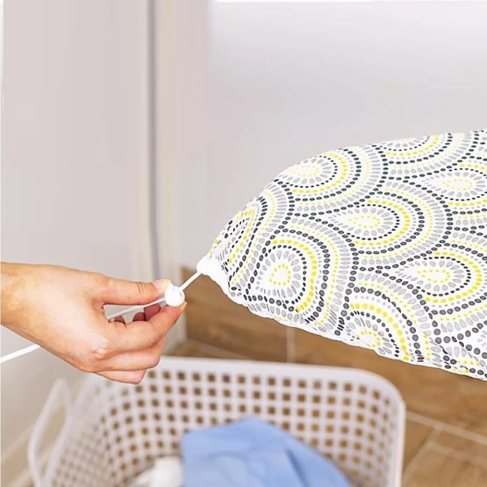 Bügelbrettbezug aus Baumwolle mit Polsterung 13x38 14x43 15x48 Zoll hitzebeständig und mit Polster, verstellbar ,Bügelbrettbezüge(Spring,120x40 cm (15x48 inch))