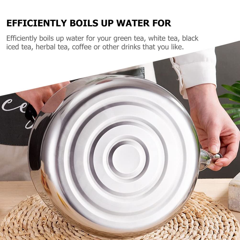 DOITOOL Flöte Wasserkocher Gasherd Wasserkessel Pfeifende Teekessel 4L Edelstahl Laut Pfeife Teekessel Küche Kaffeekessel Metall Wasserkessel für Büro Heimrestaurant Camping Induktion ?tenkessel