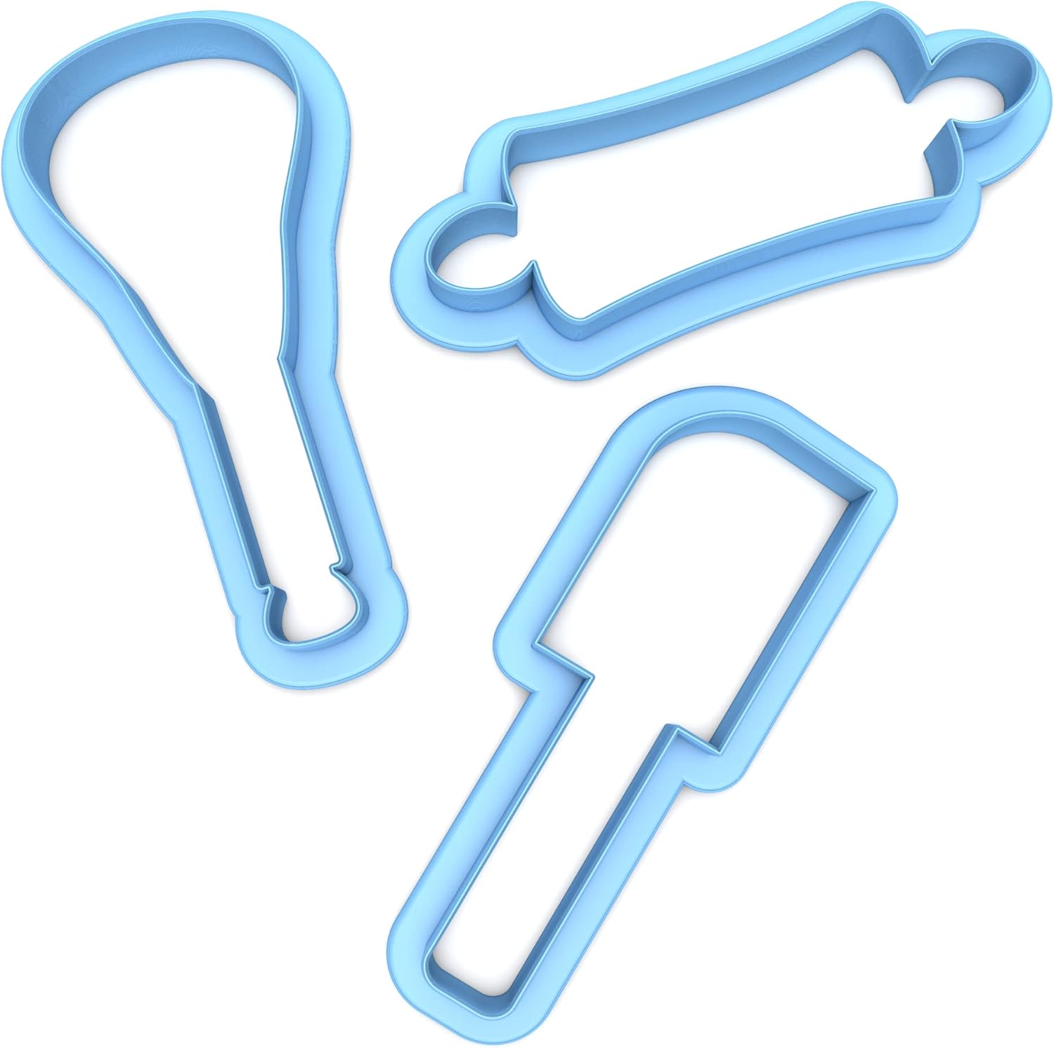 Sweet Prints Inc Set of 3 Kitchen Gadgets (outline) Cookie Cutter - Dishwasher Safe (7")