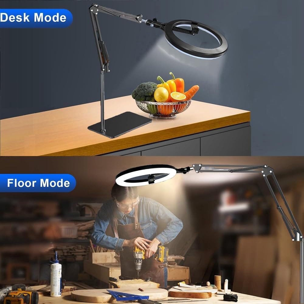 11'' Ring Light with Phone Holder and 70'' Floor Stand for iPhone Samsung for Video Recording,Photography, Streaming, Vlog, TikTok,YouTube