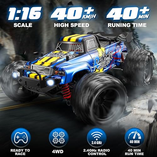 Miniatura 2 de Autos RC a escala 116 para adultos, auto de control remoto rápido de 40 KPH Hobby RC Cars para niños a partir de 8 años, 4x4 todo terreno