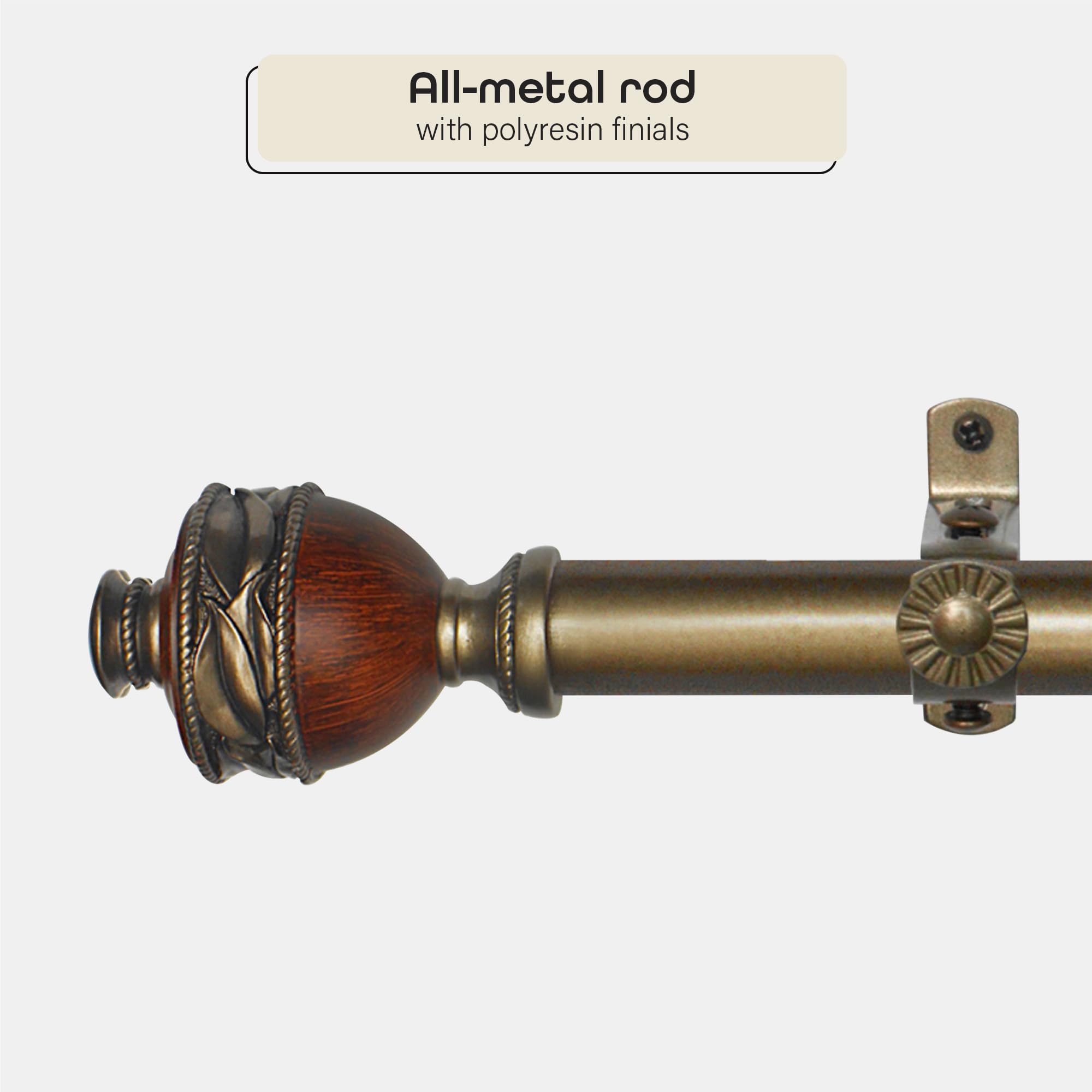 Achim Home Furnishings Camino Ava Window Rod and Finial, 28 to 48-inch