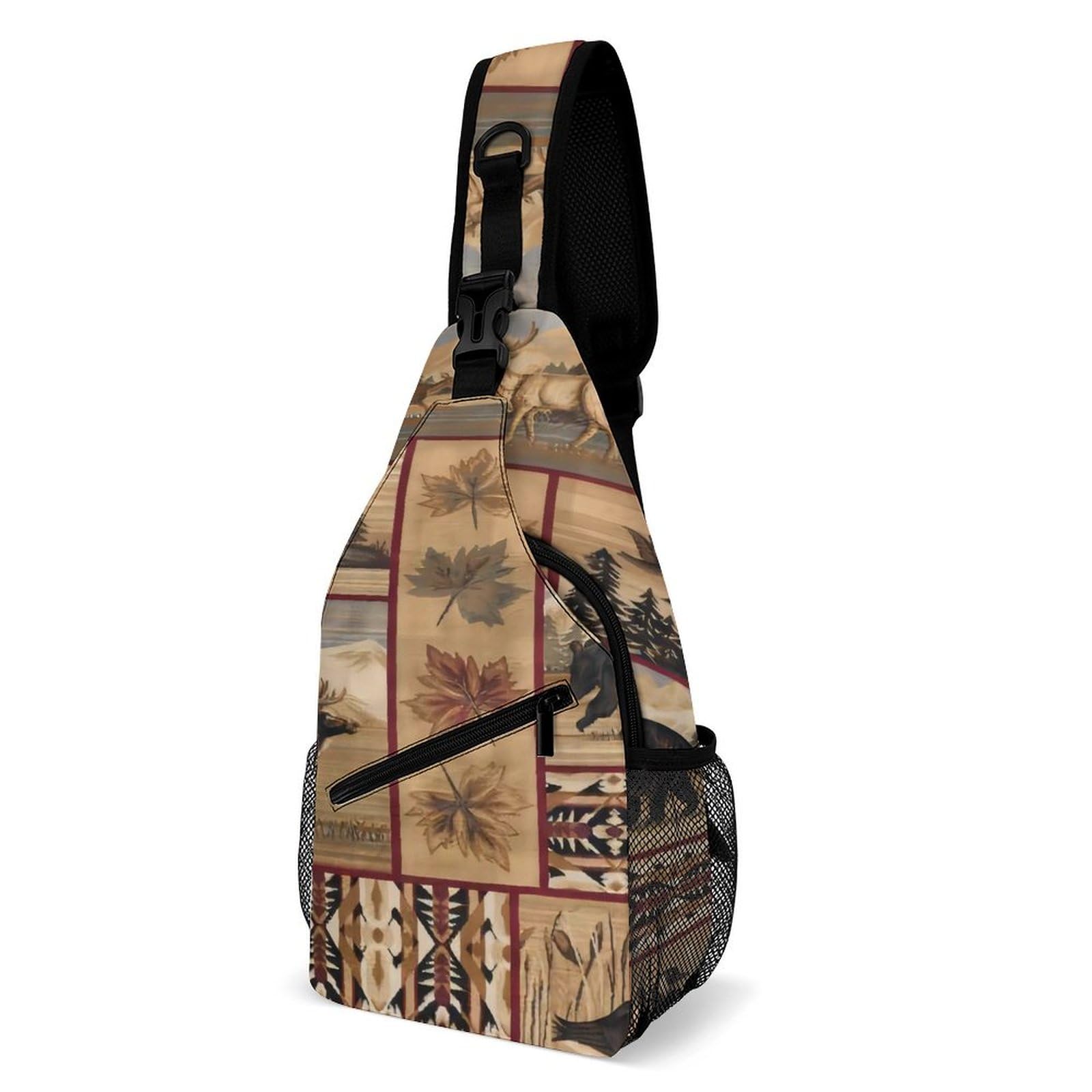 Sac de poitrine homme rustique et sauvage à carreaux avec style unique