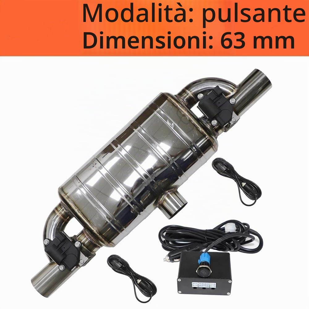 Terminali di scarico per auto Silenziatori Elettrici Con Valvola Variabile Per Tubo Scarico Pulsante Del Telecomando Forma A T Universale In Acciaio Inossidabile Uno In Due Fuori Terminale Scarico Aut