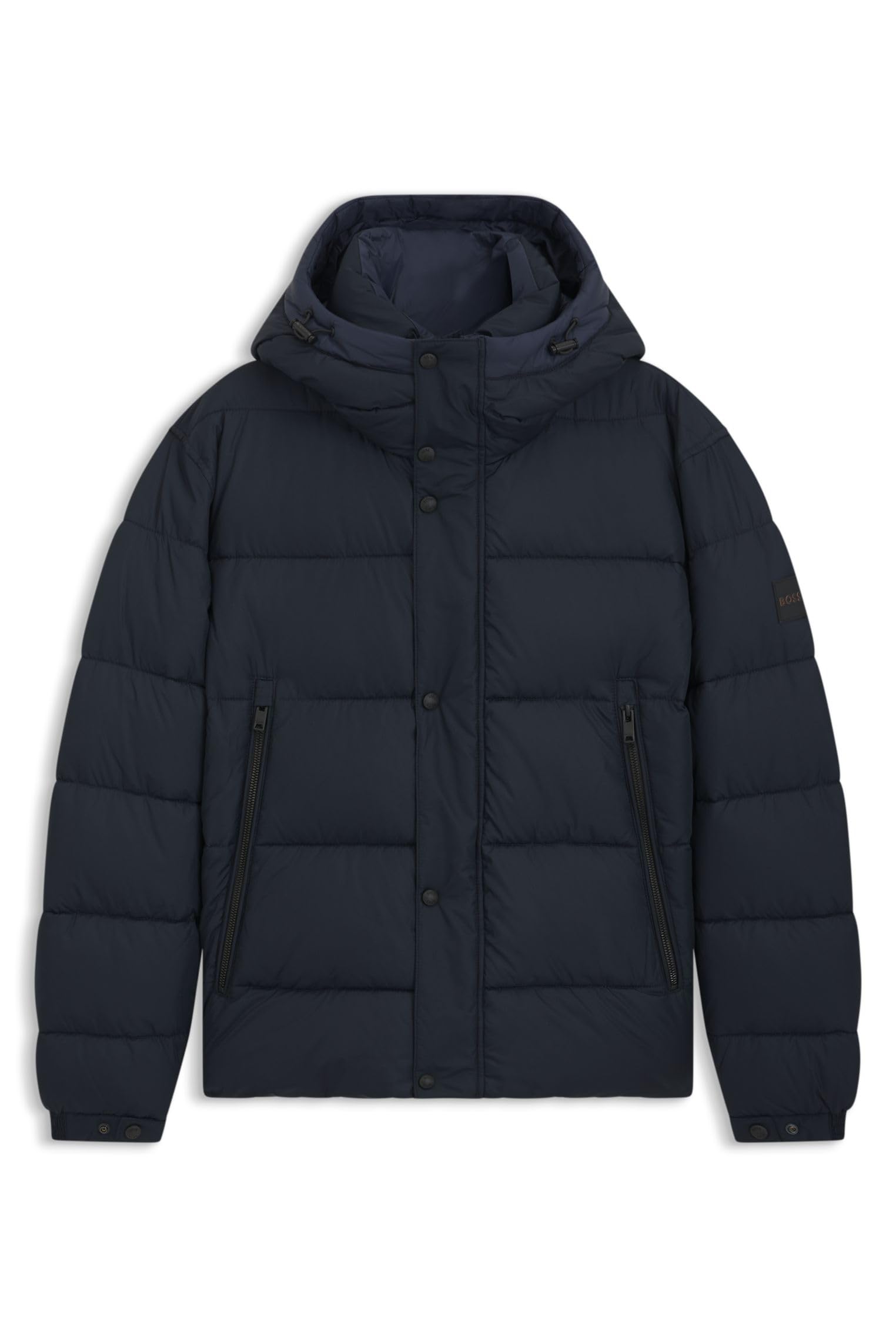 BOSS Mens Omaris Branded-snap Jacket with Water-Repellent Finish