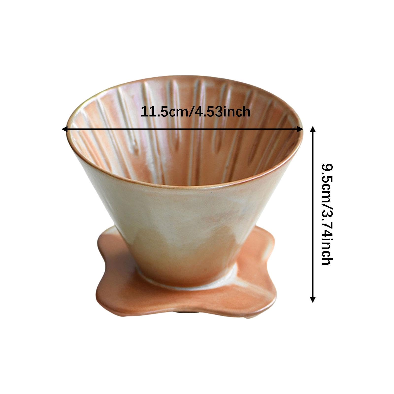 Dripper de Café Cono Cerámico Filtro Manual Mezclado Estilo Japonés Soporte para Café Portátil Adecuado para Hogar Oficina Viajes Camping, tal como se describe, Grande