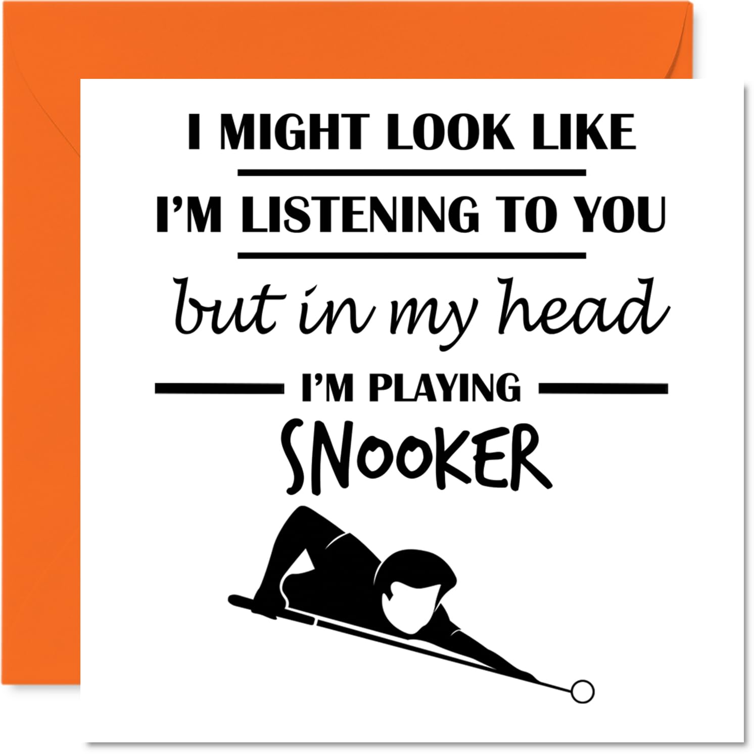 Snooker Birthday Card for Men Women - In my Head - Happy Birthday Card for Neighbour Daughter Brother Sister, 145mm Bday Greeting Cards
