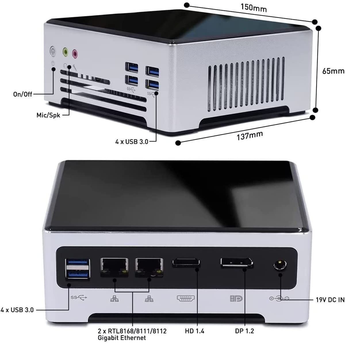Mini PC Core i9 10880H Windows 11, Computador de Mesa, Processador