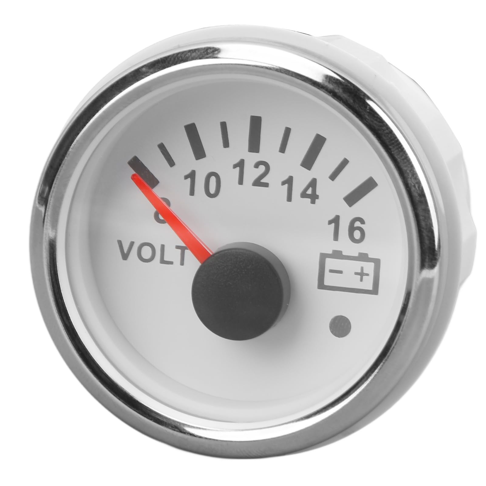 52MM Voltmetro per Barche DC9 a 32V Indicatore di Tensione con Retroilluminazione Colorata per Camper Yacht Barche da Pesca Navi (Copertura in argento con piastra bianca)