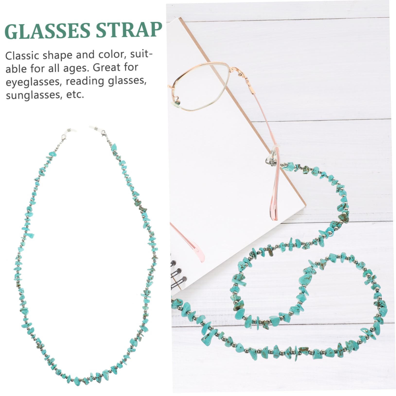 Correa Antideslizante para Gafas con Diseño Irregular de Perlas Kallaite Cadena para Anteojos Soporte de Gafas Compacto y Accesorio de Moda