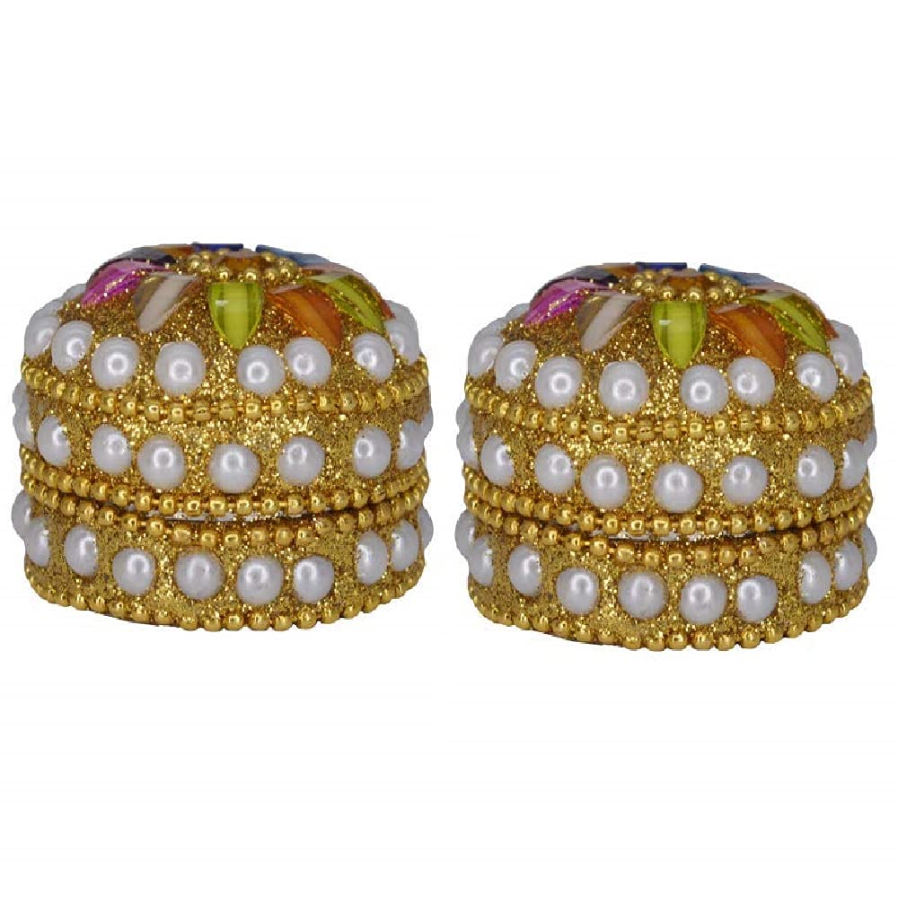 santarms Handmade Kumkum Box For Sindoor Refillable Married Women Shadi Ka Gift Puja Sindur Shringar Dani Dabbi Handcrafted Fancy Gifting Dibbi | Set Pooja Articles | PACK OF 2 (B085LFVBJV) Amazon Price History, Amazon Price Tracker