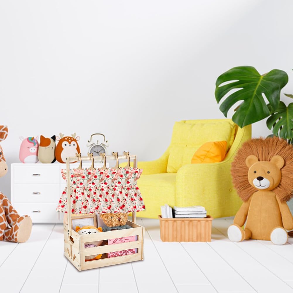 Holz Babykorb Kiste 34 x 23 cm Willkommensgeschenkkorb Mit Griff Und Kleiderbügeln Babykiste Für Babyparty Geschenkbox Für Neueltern