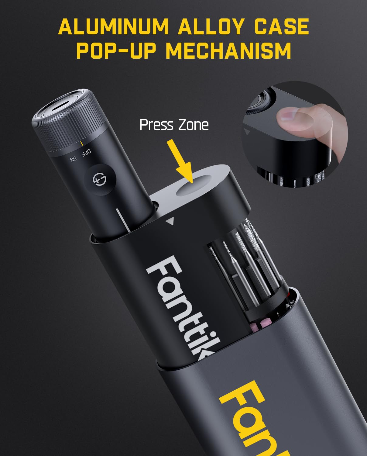 Fanttik F2 PRO Cordless Rotary Tool Kit with Strong Magnetic Motor 5 Speed | Revostor Hub 5 Speed 25000 RPM 55 Accessories for 3D Printed Sanding Polishing Drilling Carving Cutting DIY Craft product thumbnail 6