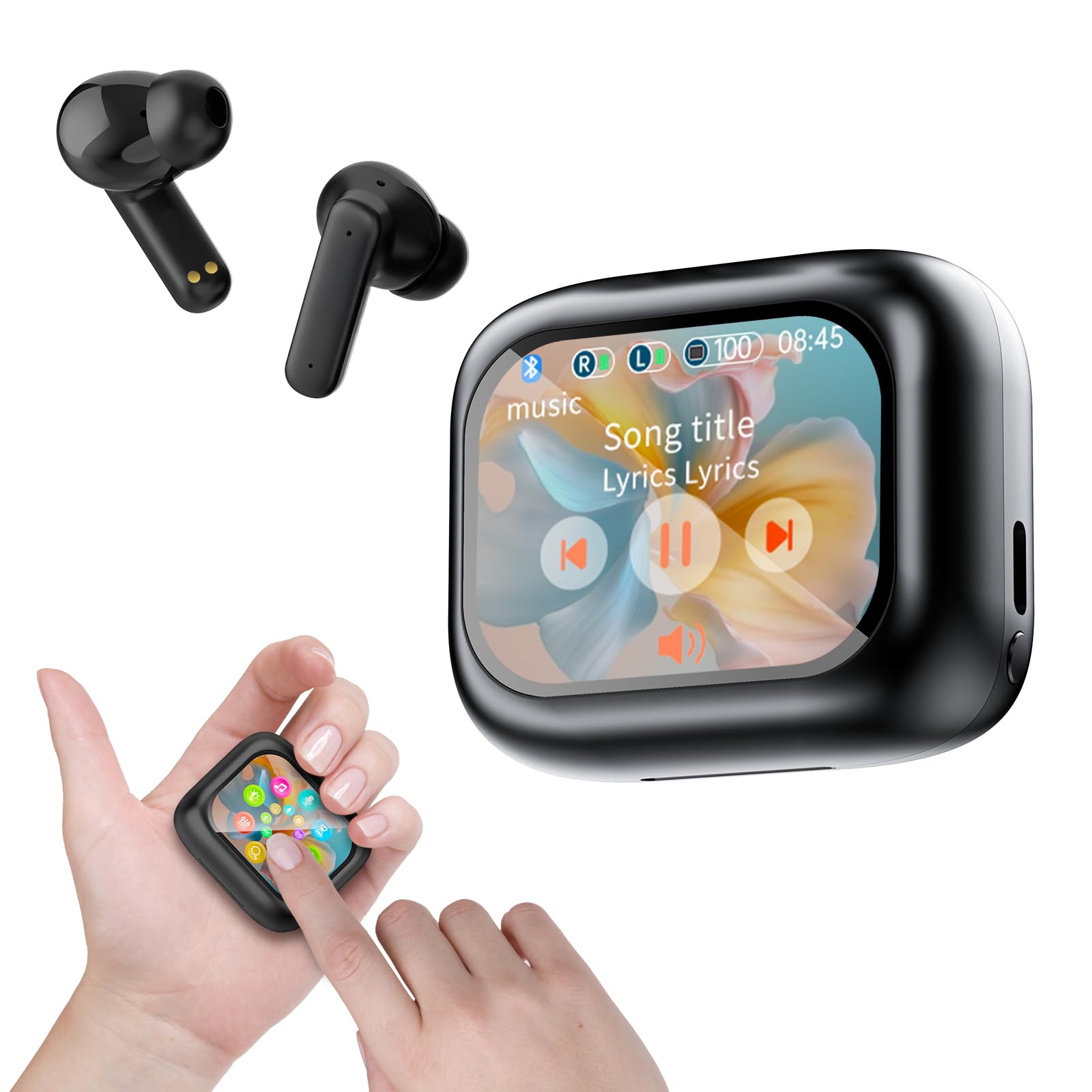 SIXTHGU Ear Buds Wireless Earbuds Bluetooth 5.4 Headphones with 40H Playtime Touch Screen Earbuds, Call ENC Noise Active Noise Cancelling, in Ear Headphones for iPhone/Android (Black)