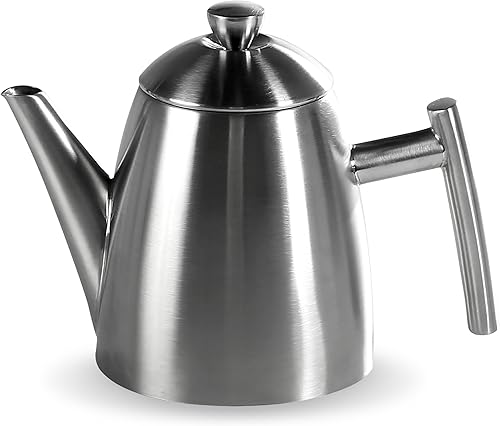 Frieling Tetera de acero inoxidable 188 con infusor calentador de té con infusor de tetera para té suelto 34 onzas