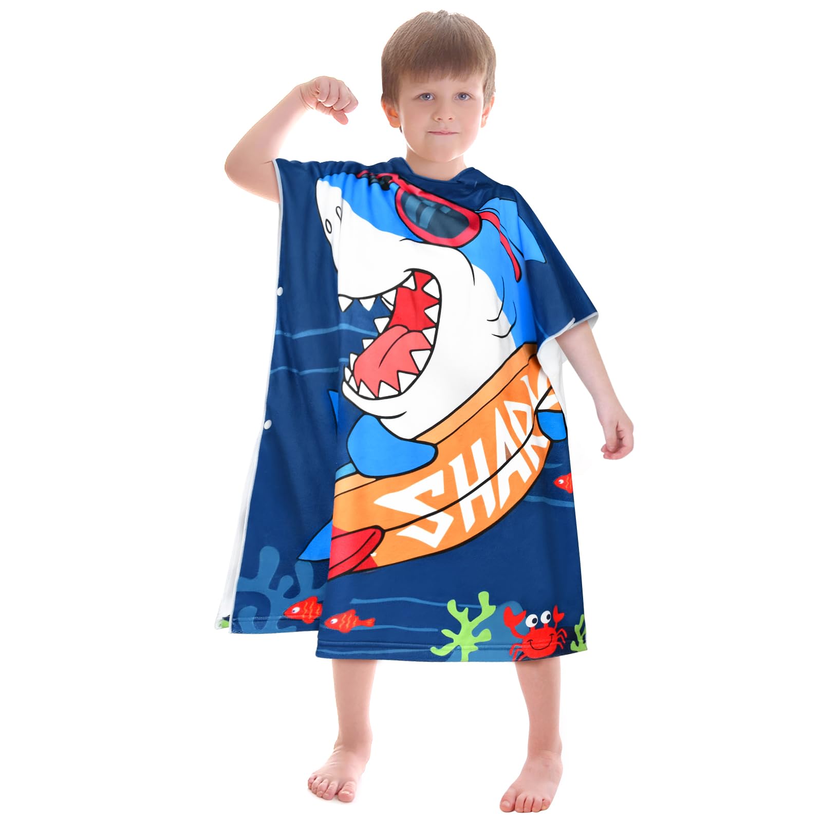 BTNEEU Poncho Asciugamano Bambino - Super Assorbente, Con Cappuccio, Per Mare E Piscina - Foto 11