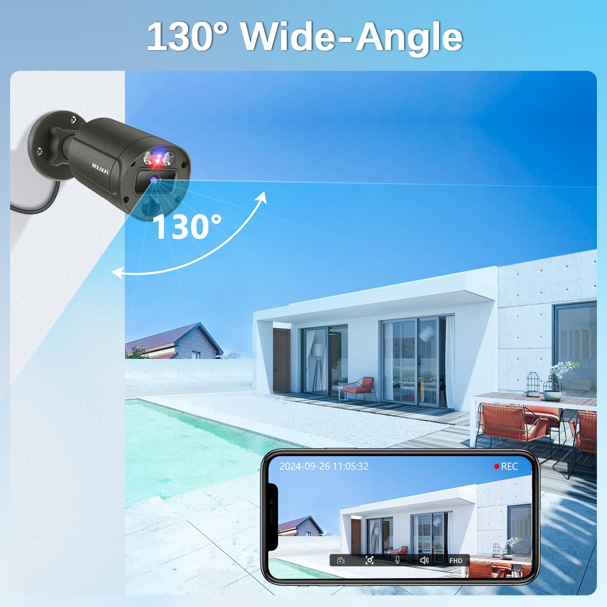Sistema di telecamere di sicurezza cablate per esterni, audio a 2 vie e 4K Ultra HD, sistemi di videosorveglianza POE per la casa, kit di videosorveglianza DVR
