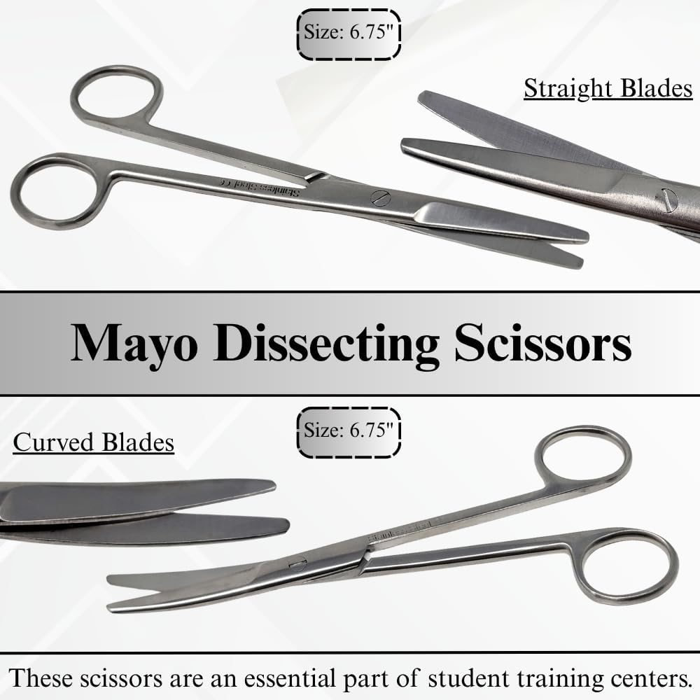 72 Piece Lab Kit - Full Set with Forceps, Tweezers, Scissors, Pliers - Stainless Steel Instruments with Blades
