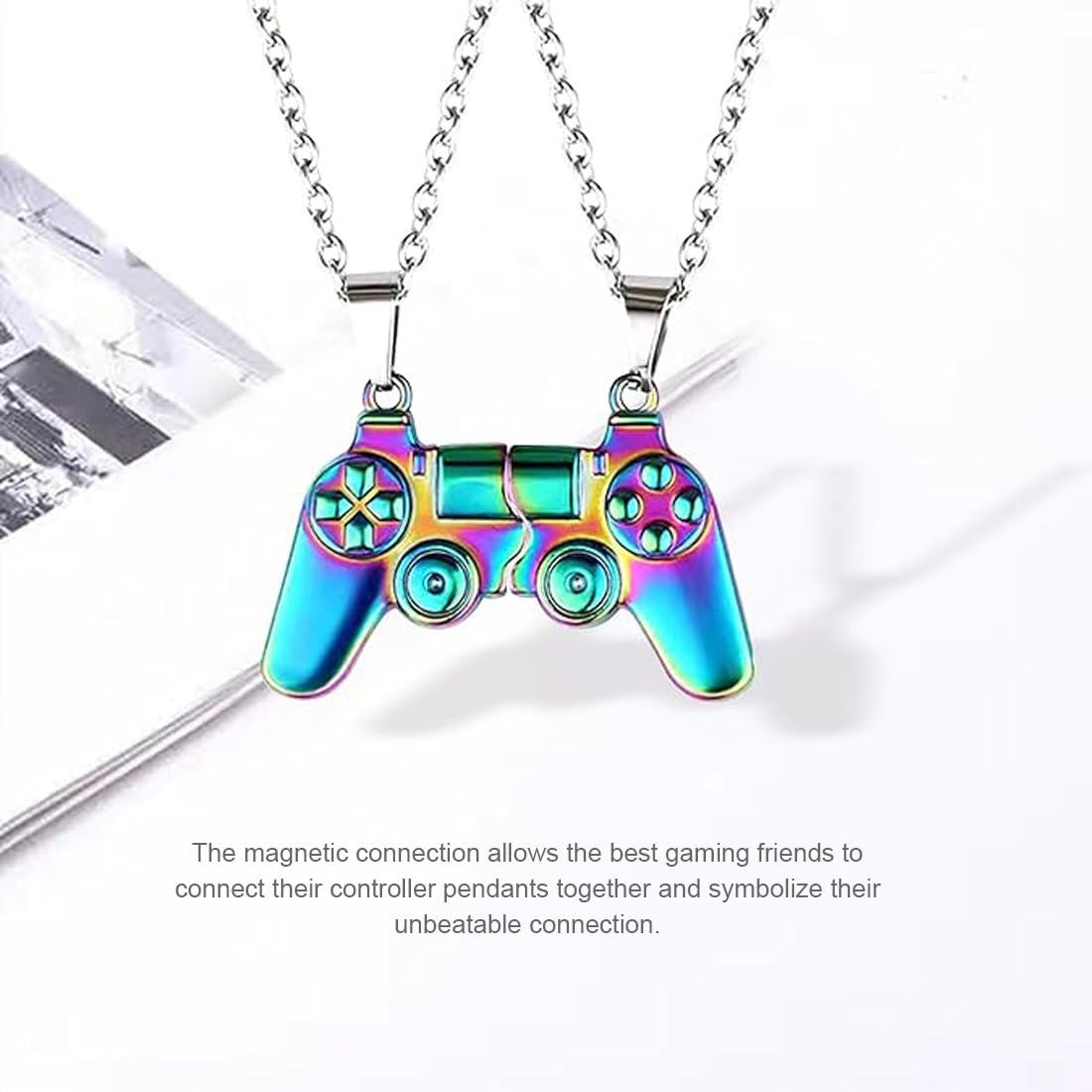 Doppelte Freundschaftskette - Magnetische BFF Kette - Anhänger - Geschenk für Gamer