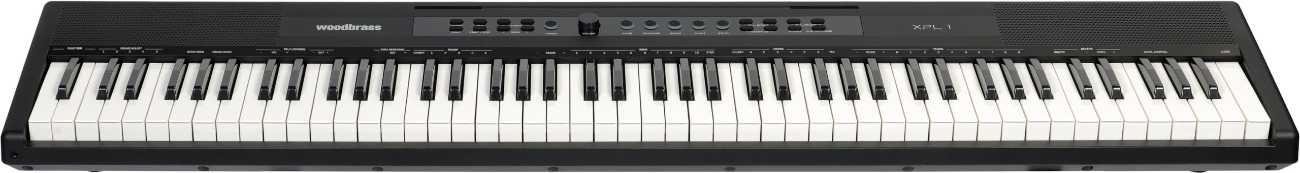 Woodbrass XPL1 Piano numérique portable amplifié 88 notes - Léger, compact et polyvalent - 25 sons de qualité et amplification stéréo - Clavier pour apprendre, se perfectionner ou jouer sur scène