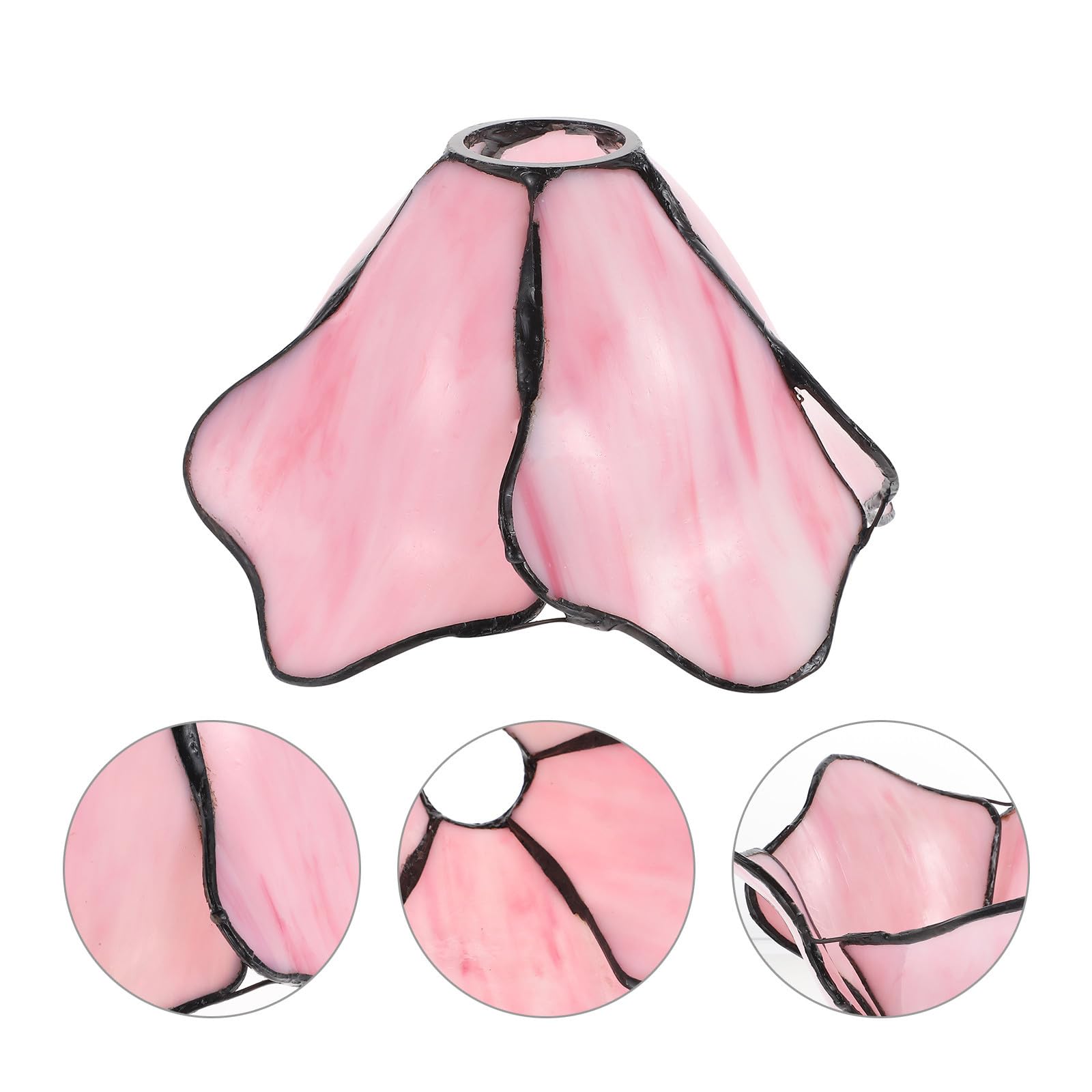 Toddmomy Pantalla en Forma de Loto para Lámpara de Cristal Rosa | Vidrio, Estilo Liso y Delicado, para Techo y Pared, Difunde la Luz y Protege el Punto Luminoso