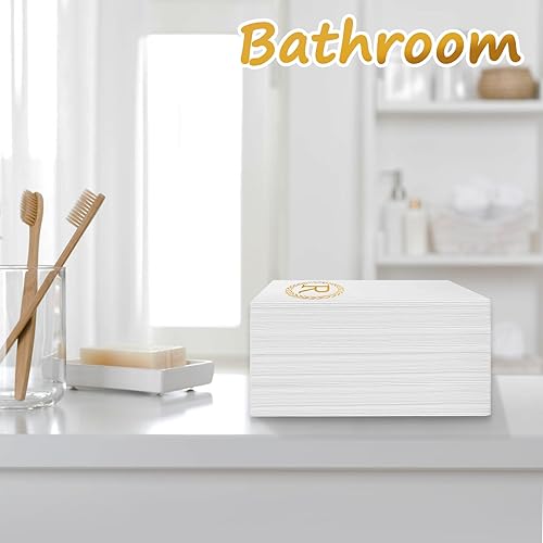 Miniatura 6 de 100 servilletas desechables con monograma de oro, remolques de mano decorativos con letra R, servilletas de cena para invitados, toallas de mano con