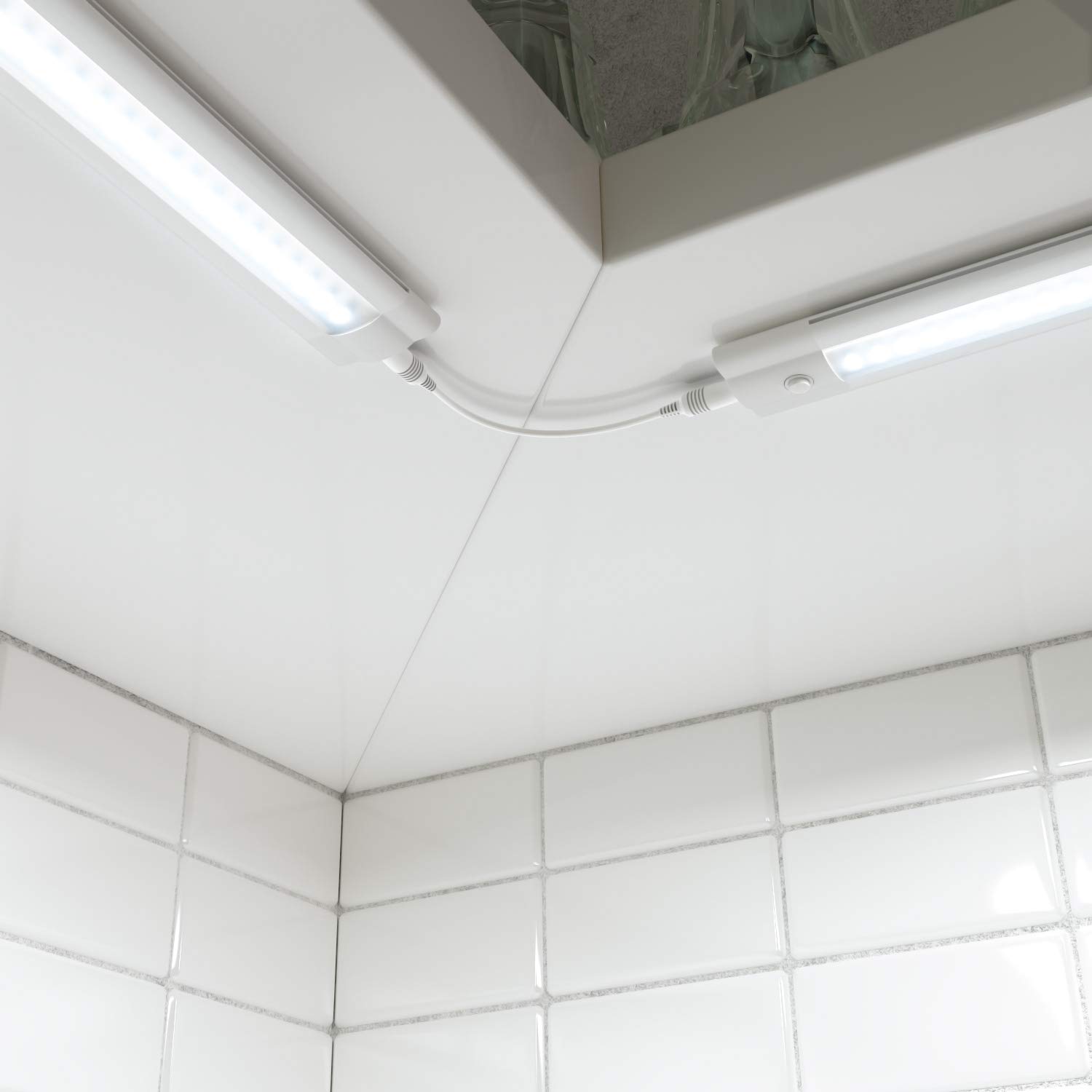 ledscom.de LED Unterbau-Leuchte SIRIS weiß matt mit Bewegungsmelder, flach, je 50cm, je 655lm, weiß, 3er Set