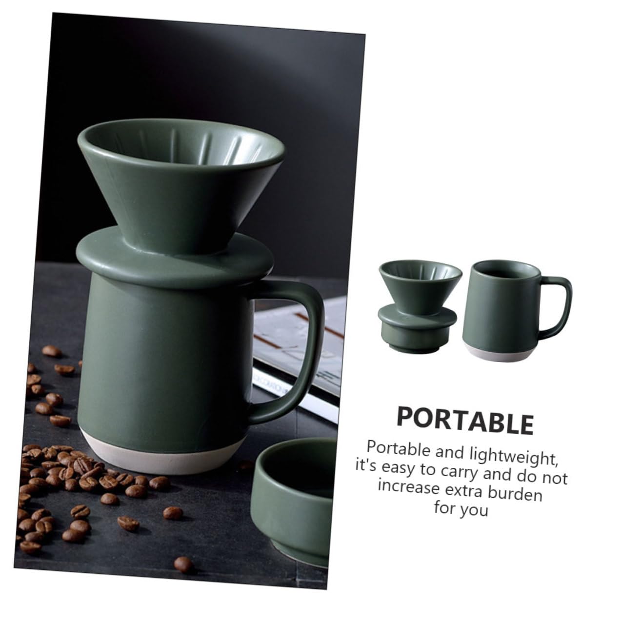Yardenfun Keramik Kaffeefilterbecher mit Praktischem Henkel und Feiner Filterfunktion Tragbar mit Schlichtem Design für Kaffeegenuss zu Hause oder Büro