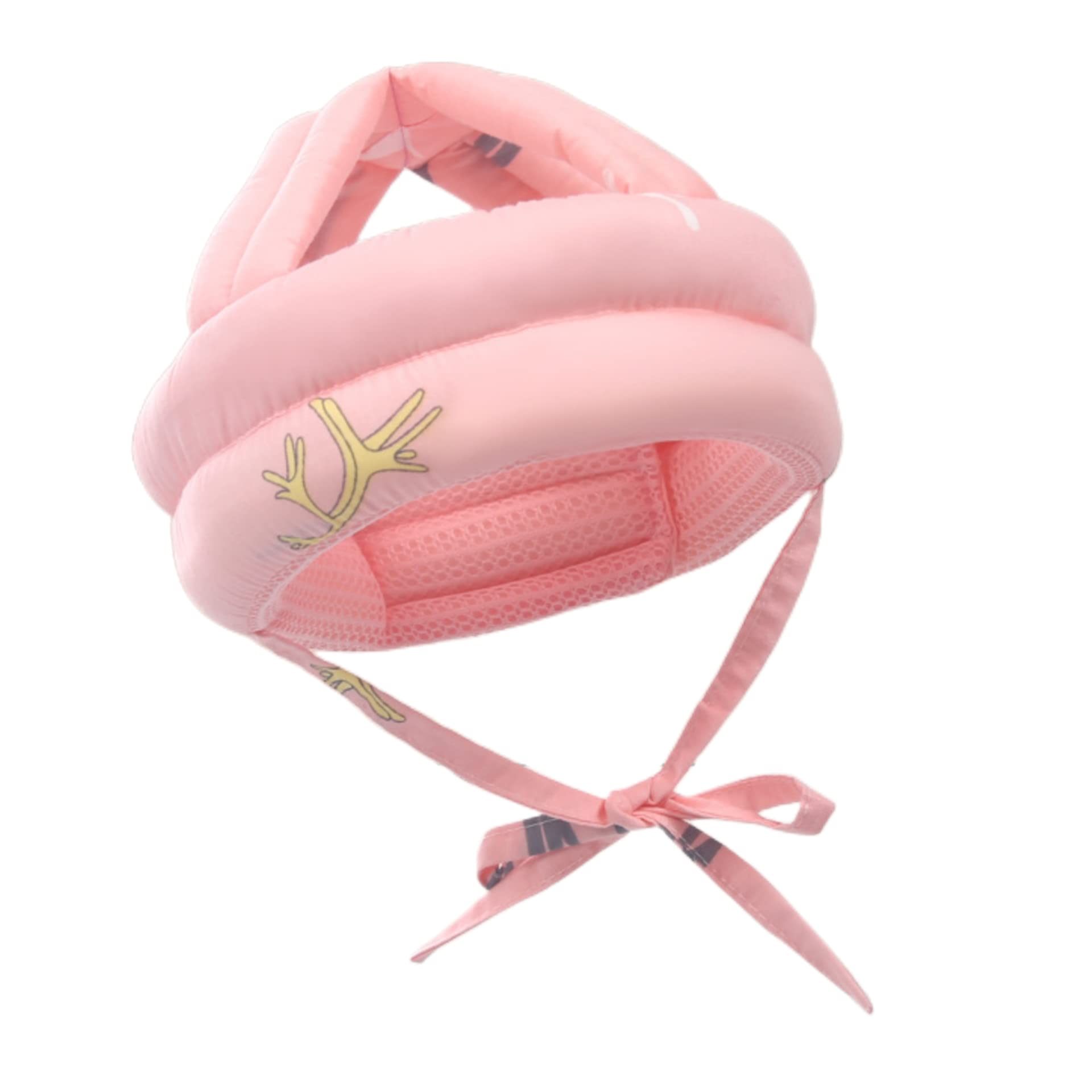 POSICHE Baby Anti-Fall Head Protection Cap, Breathable Baby Anti-Fall Artifact Headgear Head Learning to Walk Children Toddler Anti-Collision Protection Pad, 360° Head Protection Adjustable (pink)