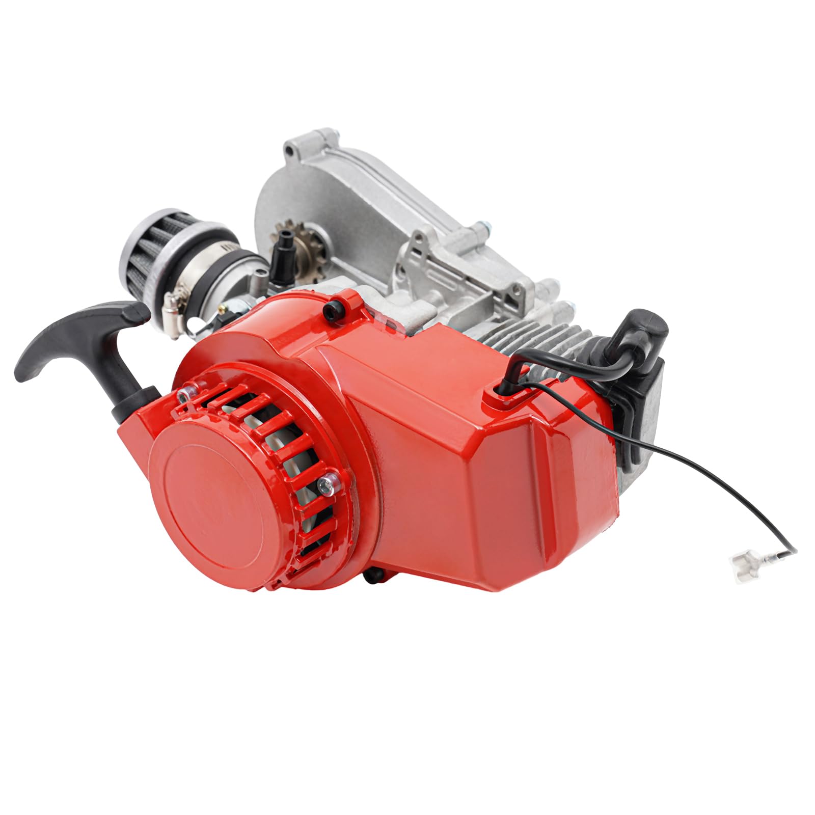 Moteur à 2 temps 49 cm³, moteur monocylindre 2 temps, moyeu en aluminium, moteur Dirtbike avec carburateur de transmission pour mini Dirt Bike, Beach Bike, ATV ou scooter