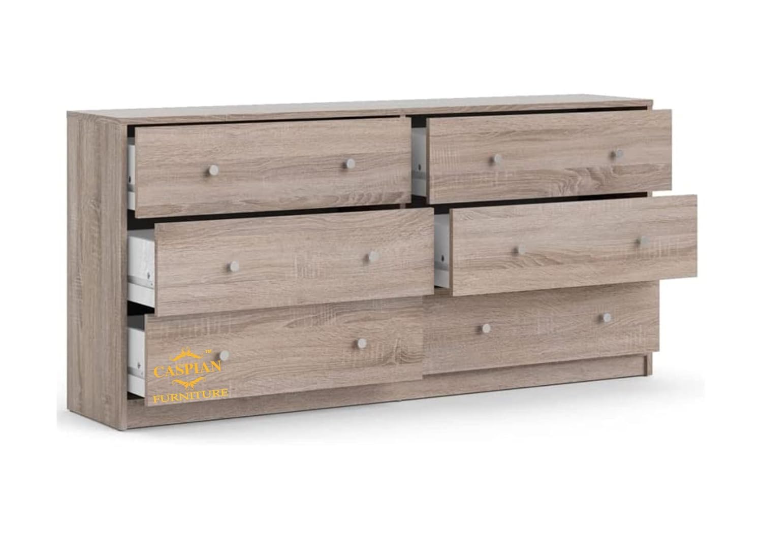 CASPIAN Wooden Chest of Drawers (Honey Oak) | Multipurpose Engineered Wood Storage Organizer Furniture with 6 Drawers | Filing Cabinet for Home, Bedroom, Living Room & Office 3