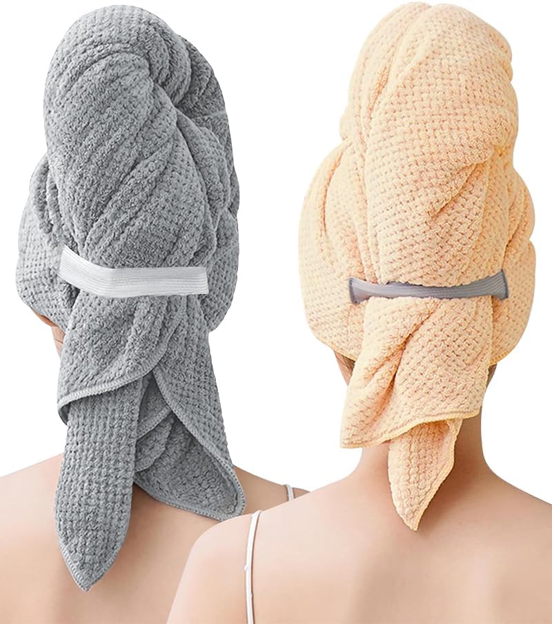 Mikrofaser-Haarturban Für Damen – 2 Stück, Tanzende Katzen Motiv, 62x24 Cm, Saugstark