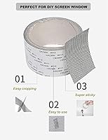 Vista 4 de Kit de reparación de pantalla de ventana, cinta de 2 x 80 pies para desgarros y agujeros, malla de fibra de vidrio negra adhesiva fuerte