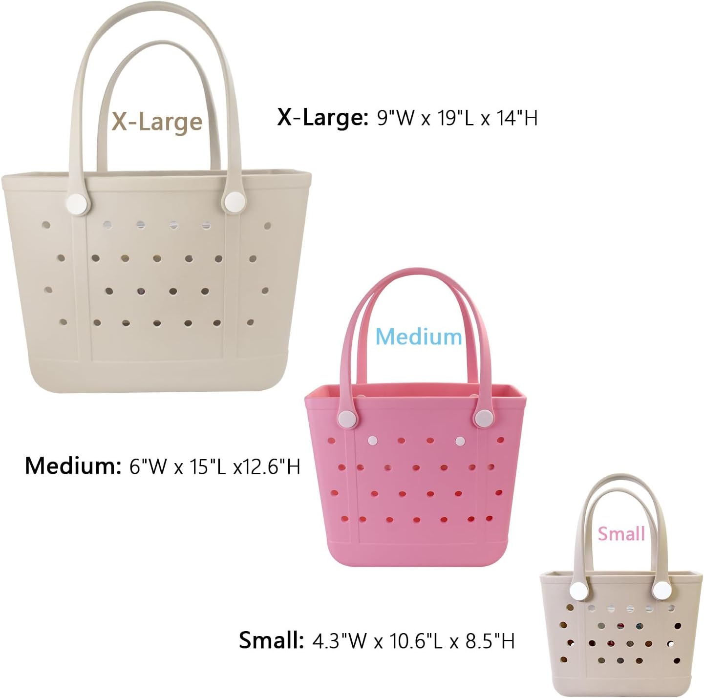 Lightweight Extra large Rubber Beach Bag Small mini Tote Bag for Gym Waterproof medium Open Handbag for Pool Sports - Image 2