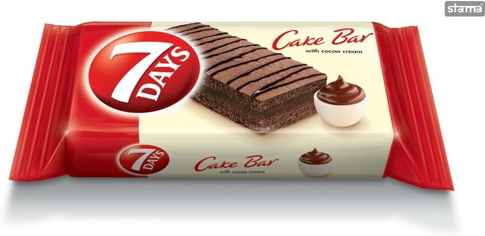 7 Days From Greece Cake Bars With Cocoa Cream - 25 Packs X 30g (1.0 Oz Per Pack)