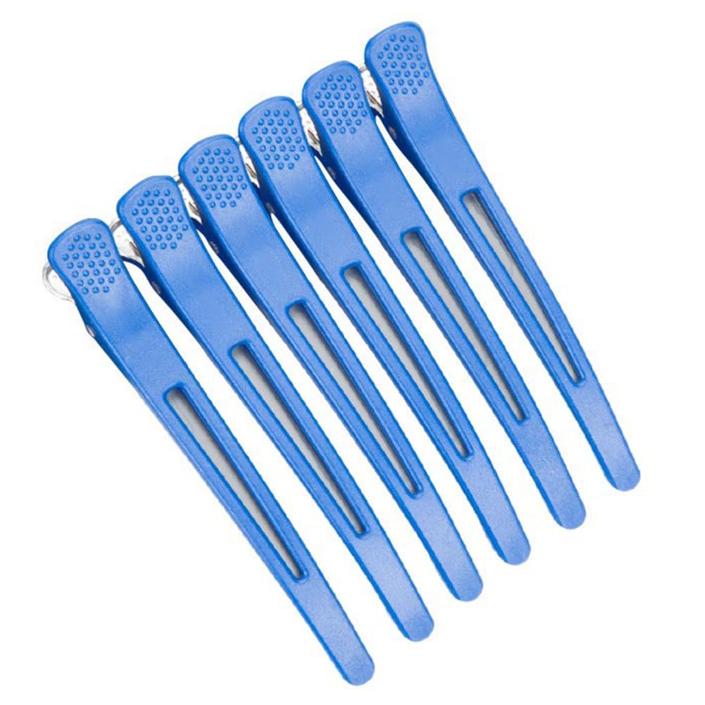 XIZONLIN 6Pcs Hair Clips for Styling Sectioning Non Slip No-Trace Duck Billed Hair Clips Hair Cutting Clips for Hairdresser Women Men Girls Salon Home Hair Dying Accessories Blue