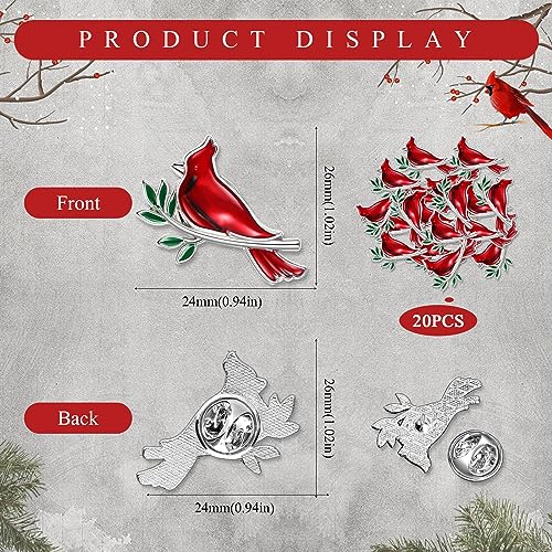 Jexine 20 Pcs Memorial Cardinal Sign Pins Set Funeral Favors Pocket Token Guardian Gifts Pocket Oil Dropped Religious Celebration of Life Memorial Sympathy Gifts Cardinal Charms2