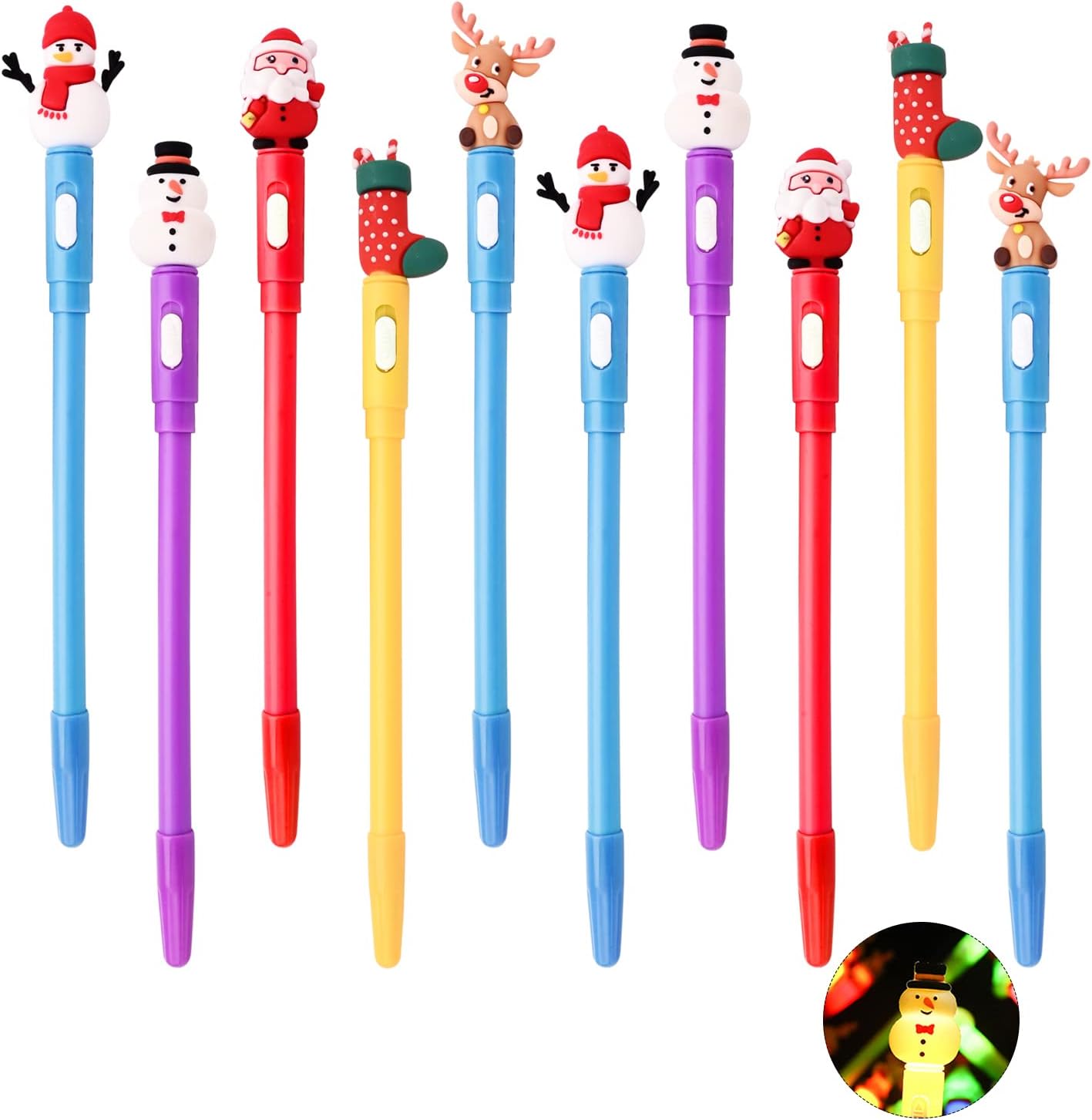 TSLBW 10 Pcs Christmas Gel Cute Santa Claus Pen, Christmas Modeling
